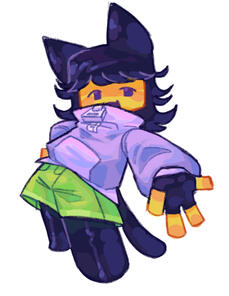 colorful render of a robloxian noob oc posing with a peace sign